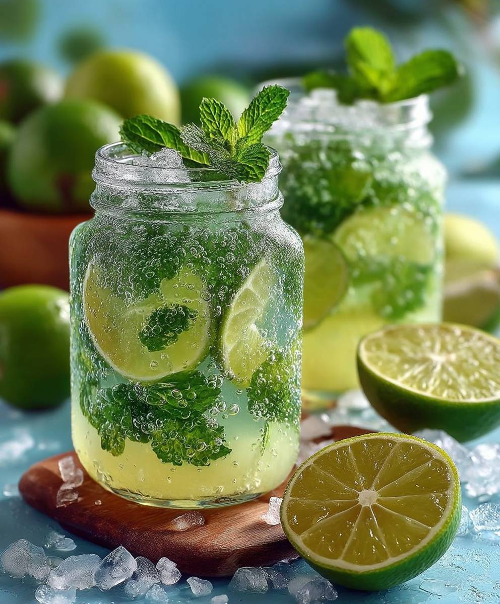 Limetten Limonade mit Minze