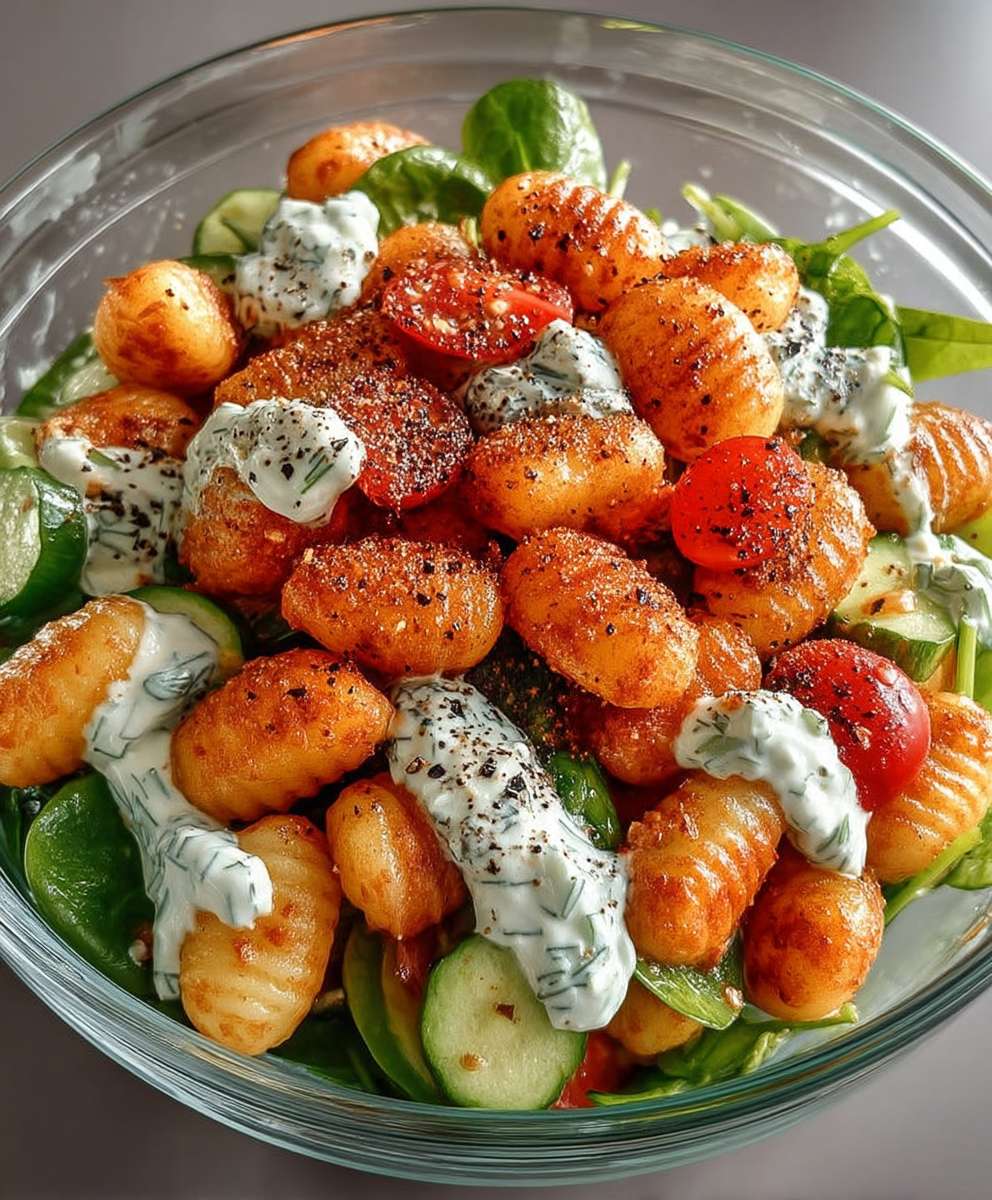 Knuspriger Gnocchi Salat