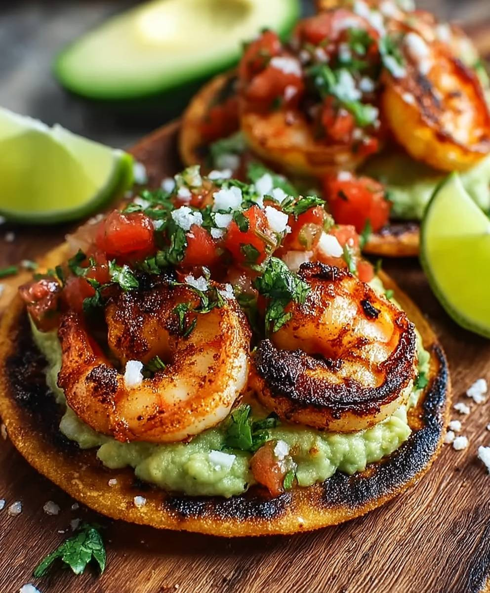 Shrimp tostadas summer