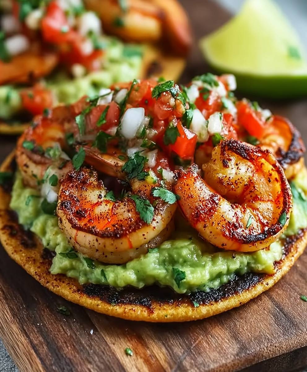 Shrimp tostadas summer