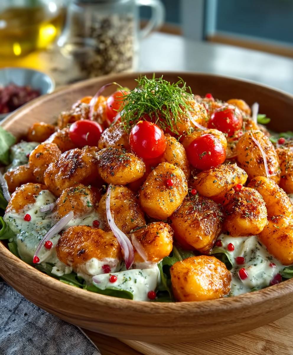Gnocchi Salat knusprig