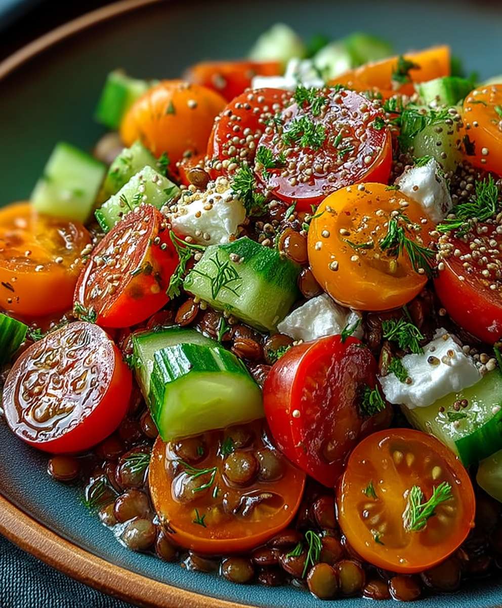 Linsen Tomaten Salat kalt
