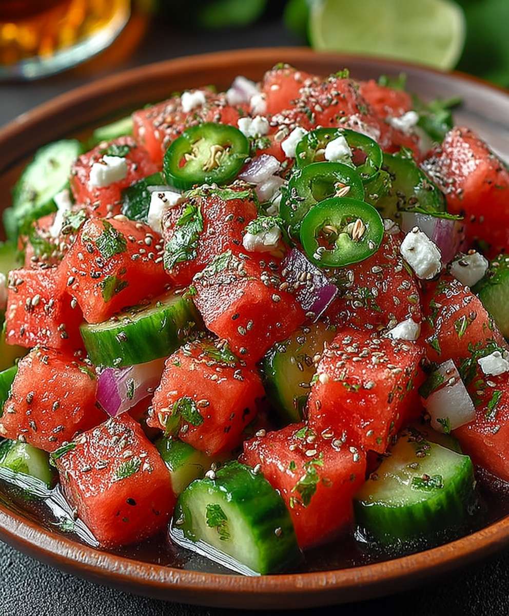 Würziger Wassermelonen Salat