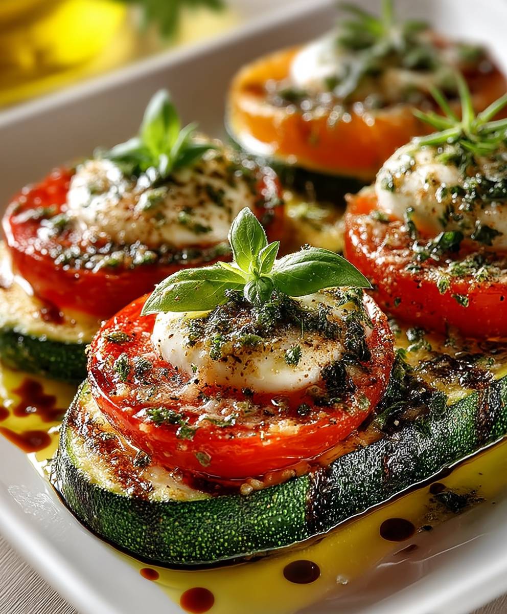 Gefüllte Zucchini Tomaten Mozzarella