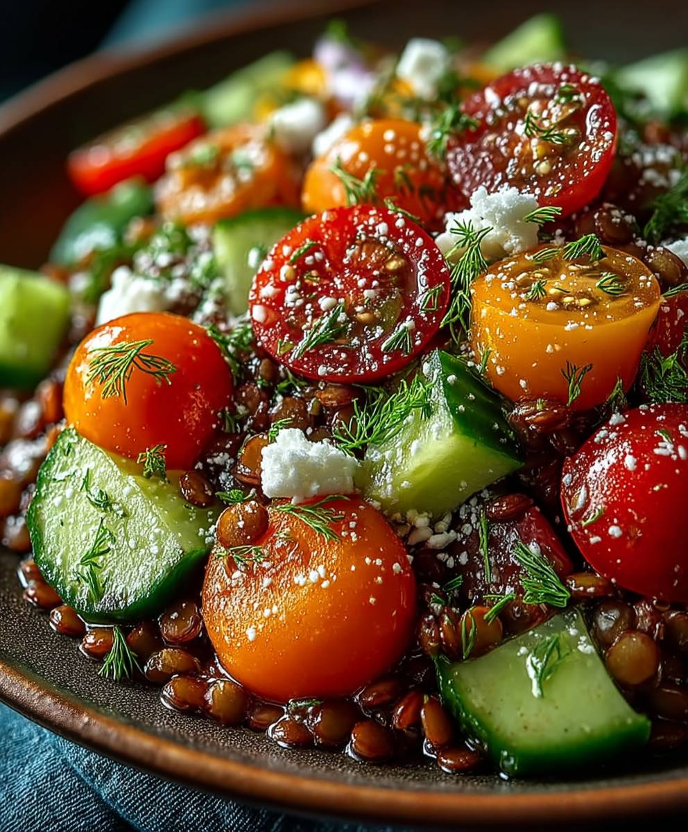 Linsen Tomaten Salat kalt