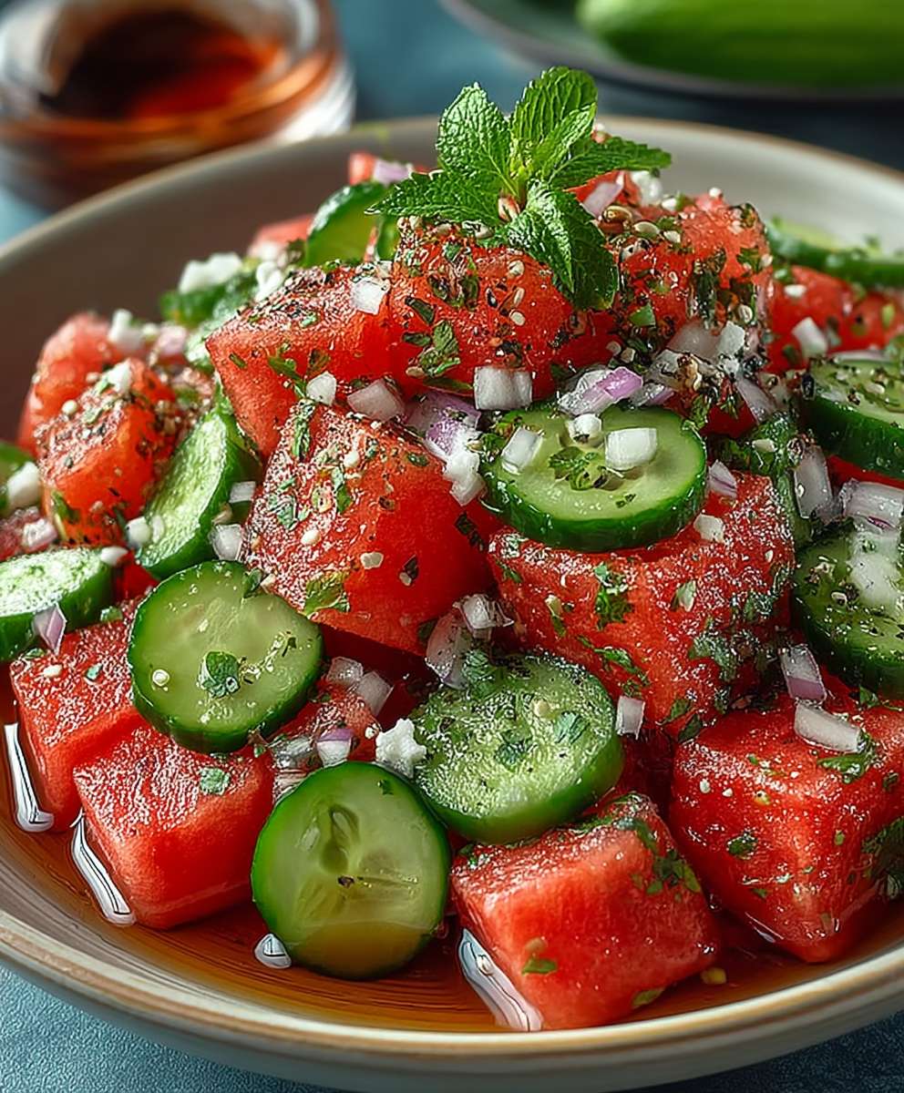 Würziger Wassermelonen Salat
