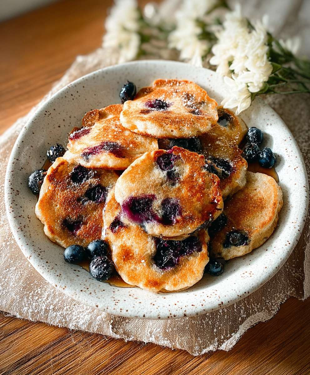 Vegane Mini Blaubeer Pancakes