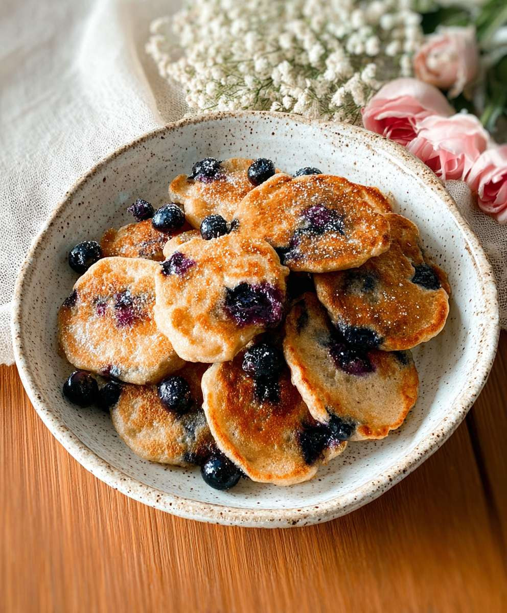 Vegane Mini Blaubeer Pancakes