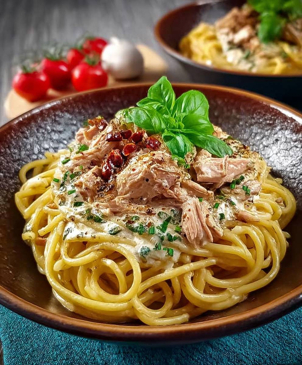 Thunfisch Sahne Soße Spaghetti
