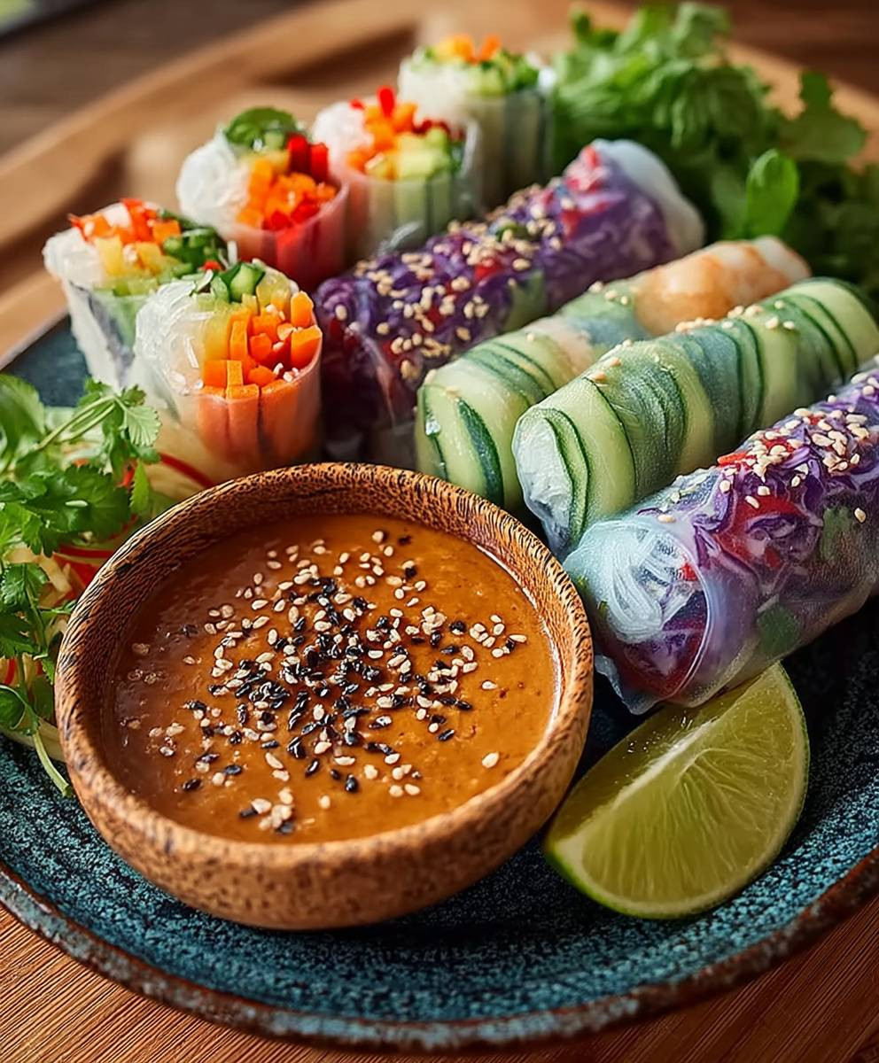 Sommerrollen mit Erdnussdip selber machen