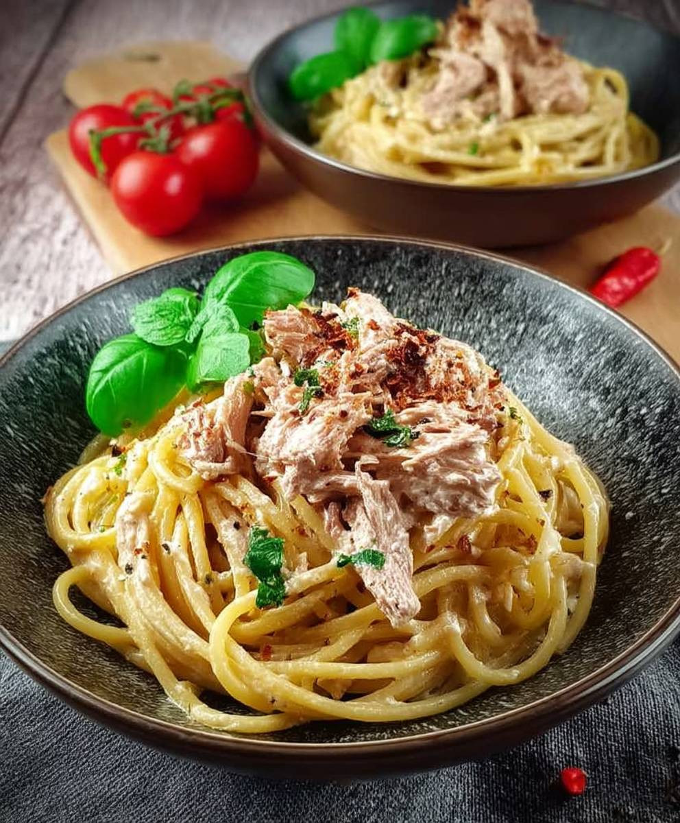 Thunfisch Sahne Soße Spaghetti
