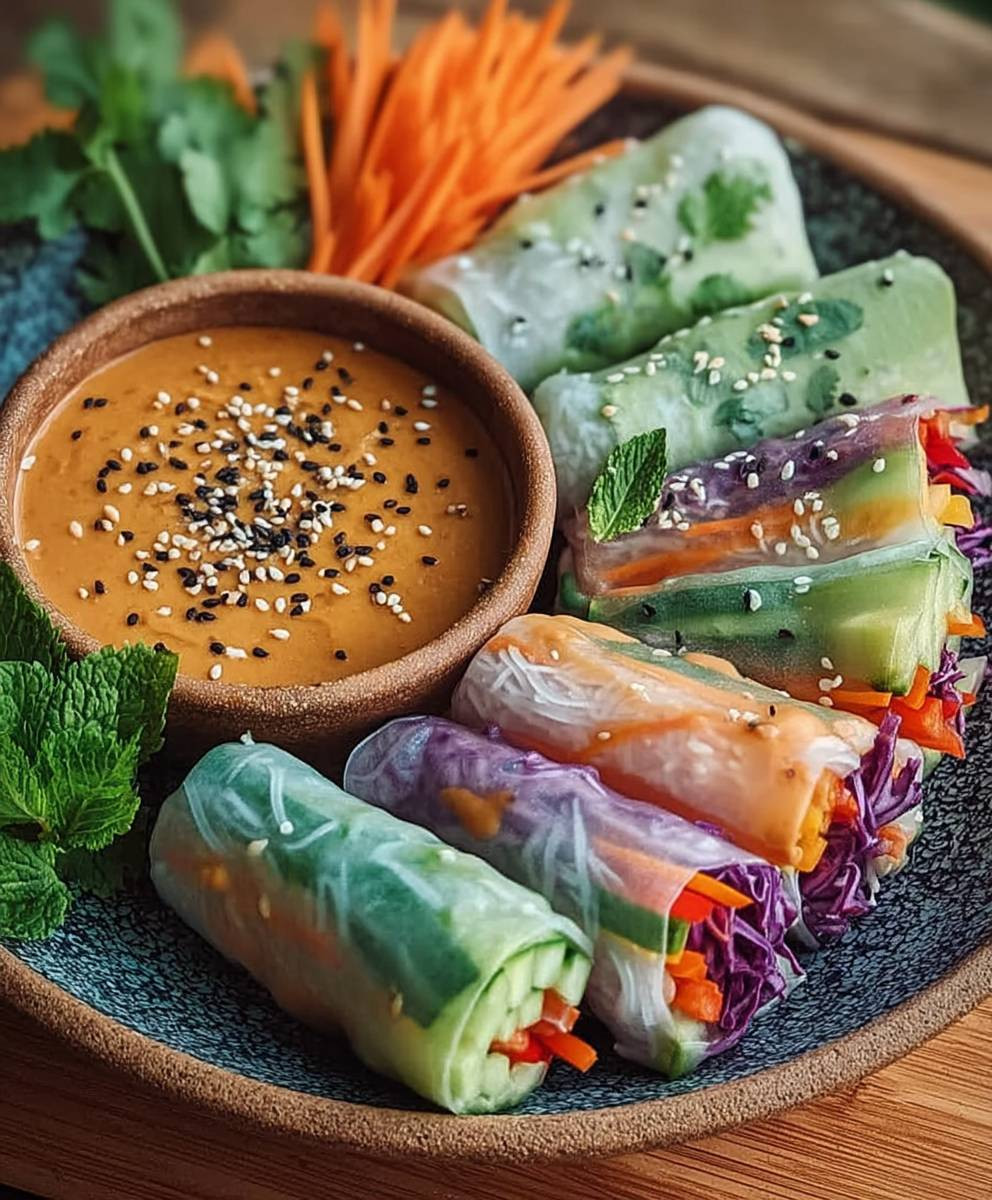 Sommerrollen mit Erdnussdip selber machen