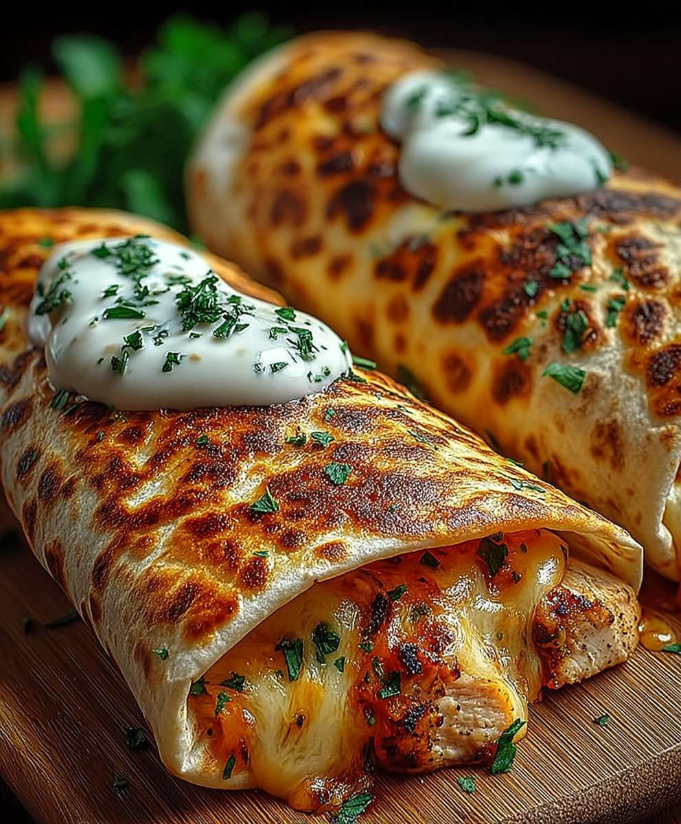 Knoblauch Hähnchen Wraps