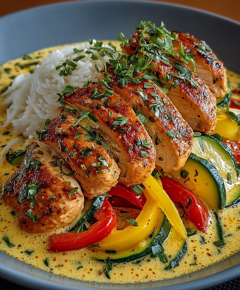 Paprika Zucchini Sahne Hähnchen