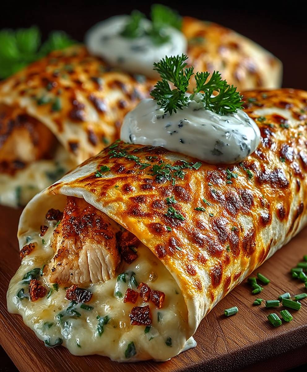 Knoblauch Hähnchen Wraps