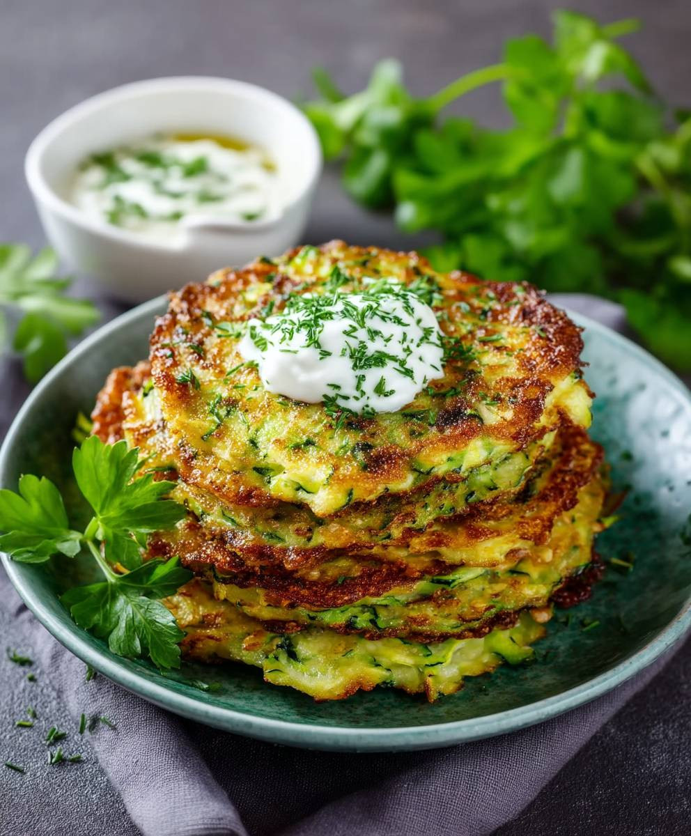 Zucchinipuffer mit Haferflocken