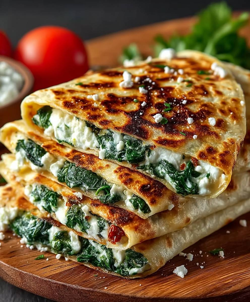 Spinat Feta Quesadillas einfach
