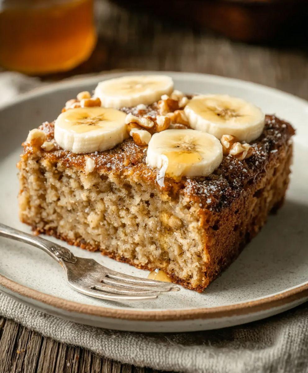 Gesunder Haferflocken Bananen Kuchen
