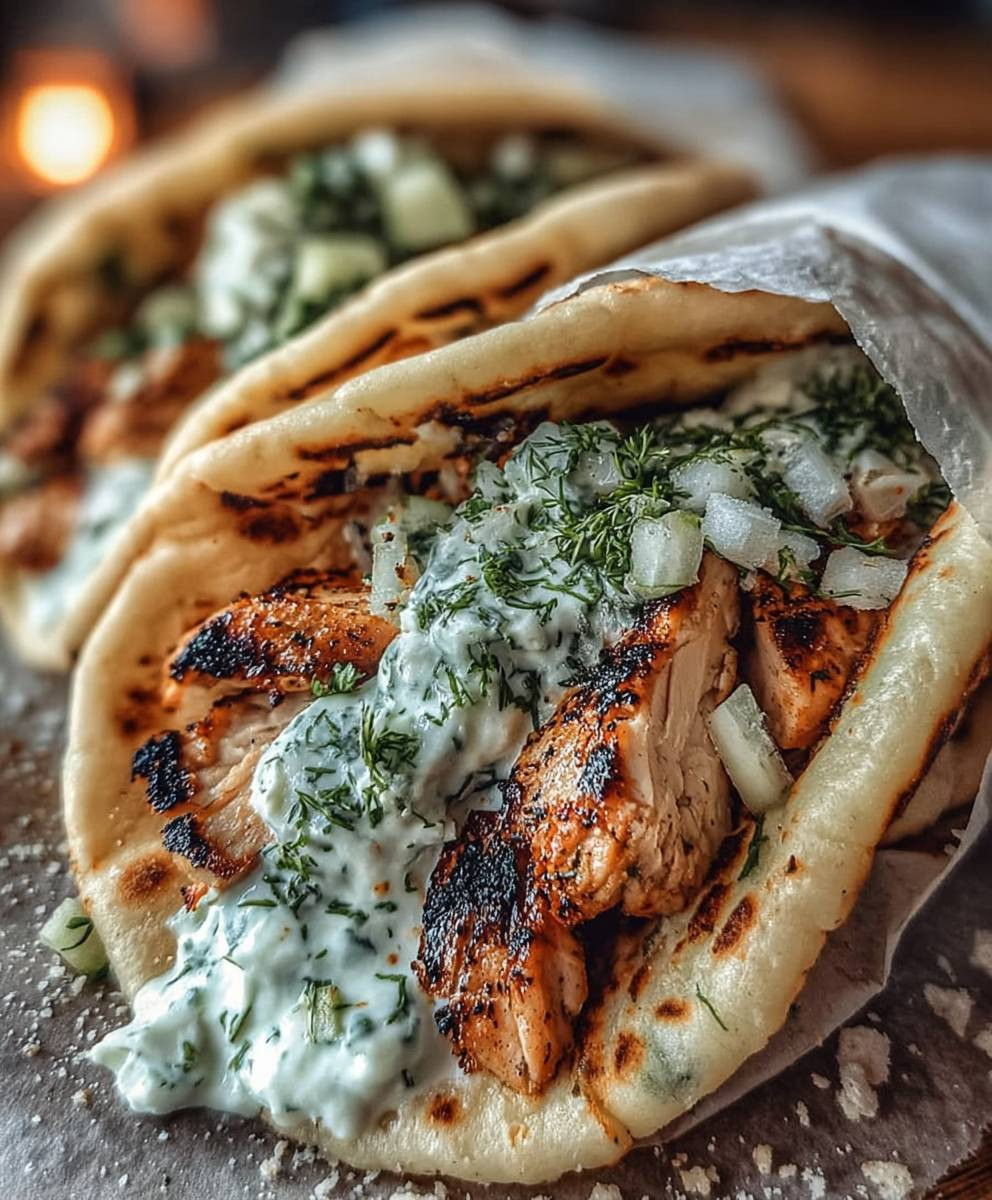 Griechisches Hähnchen Gyros Tzatziki
