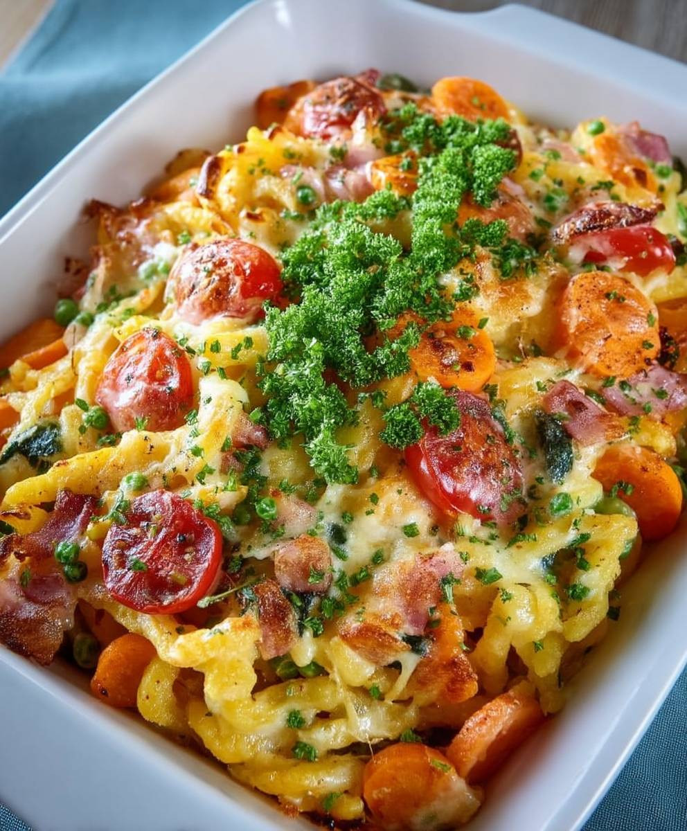 Spätzleauflauf mit Gemüse