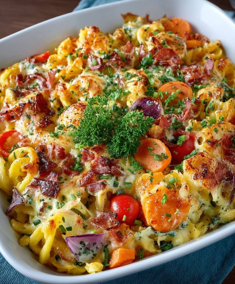 Spätzleauflauf mit Gemüse