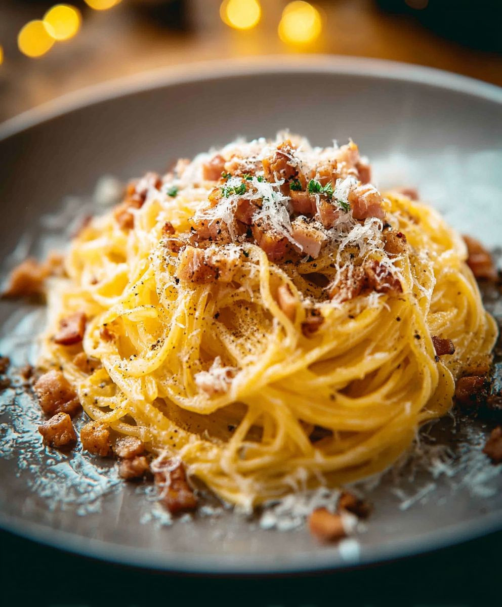 Spaghetti Carbonara italienische Art