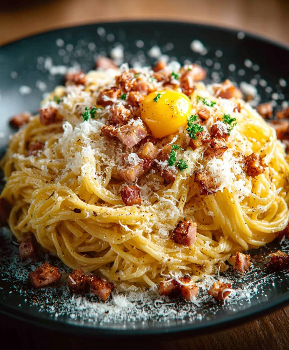 Spaghetti Carbonara italienische Art