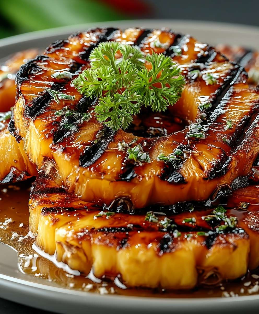 Gegrillte Ananas Honig Zimt