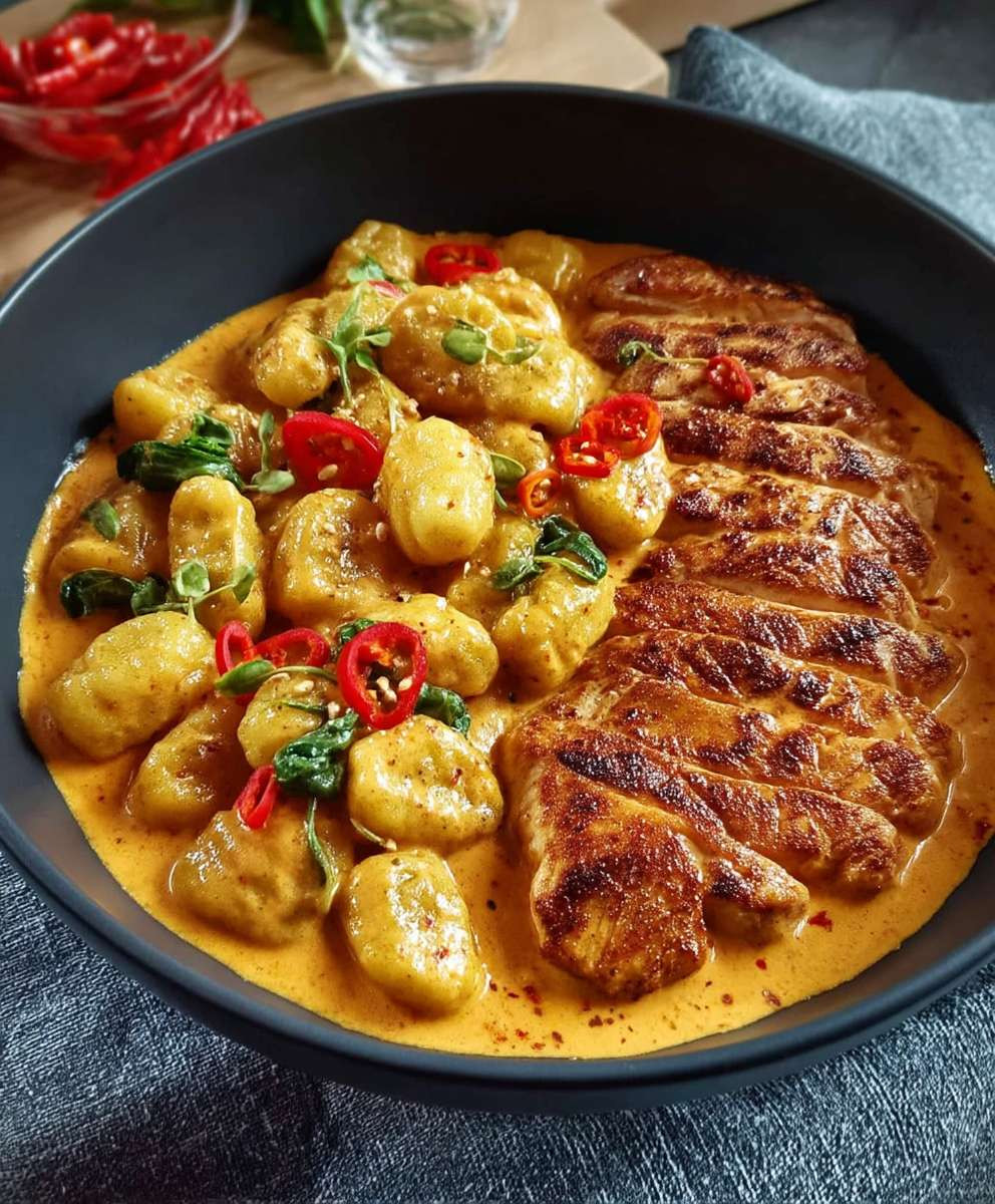 Paprika Sahne Hähnchen Gnocchi