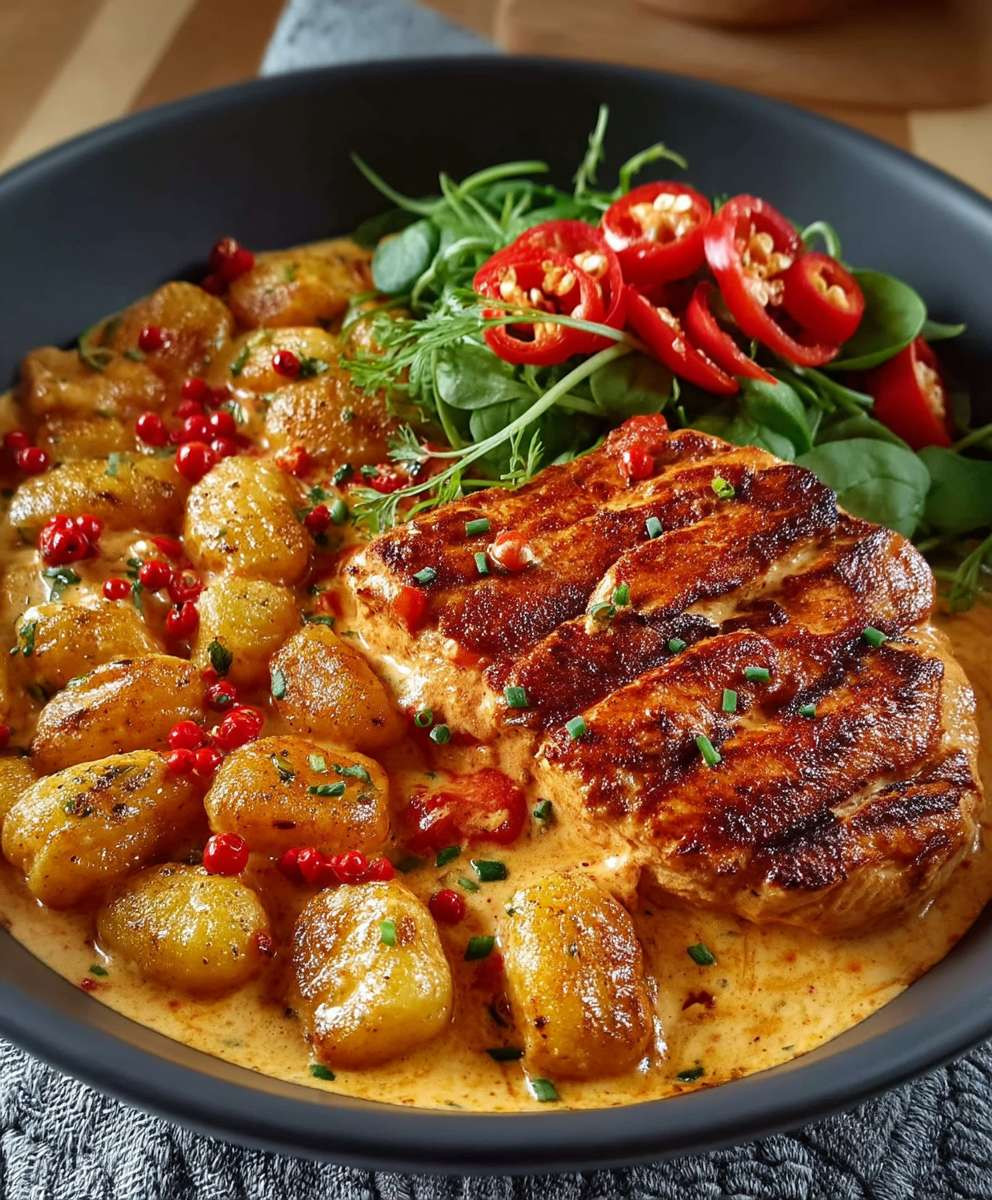 Paprika Sahne Hähnchen Gnocchi