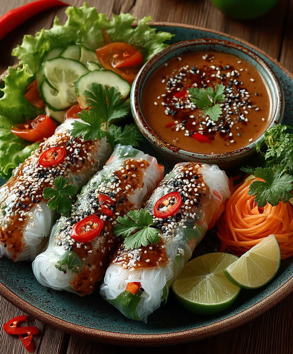 Sommerrollen Erdnuss Dip