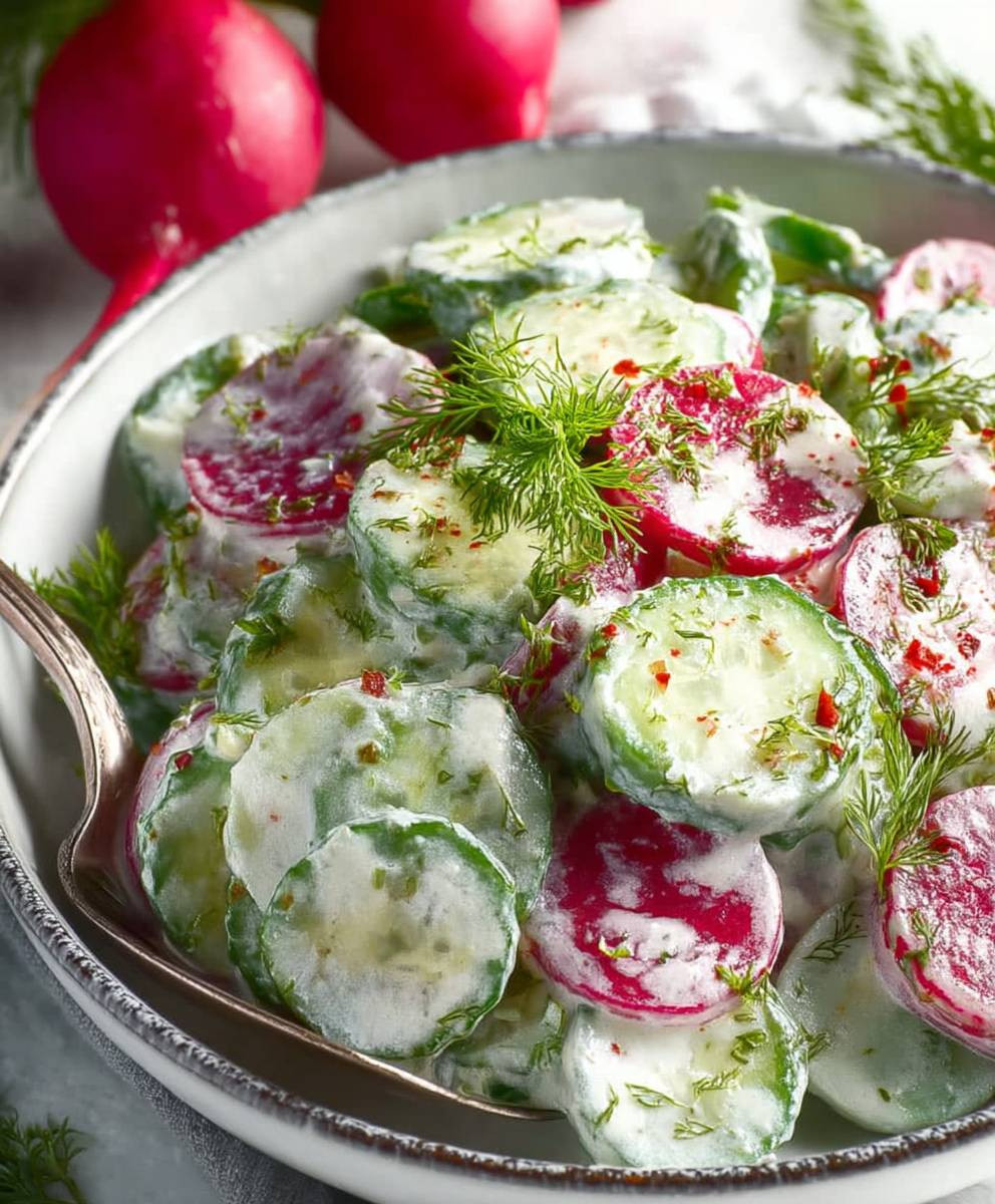 Gurkensalat mit Radieschen