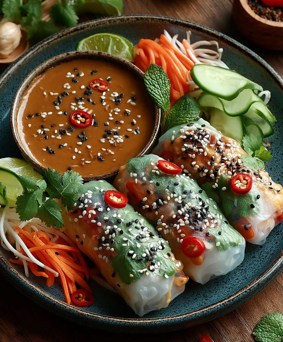 Sommerrollen Erdnuss Dip