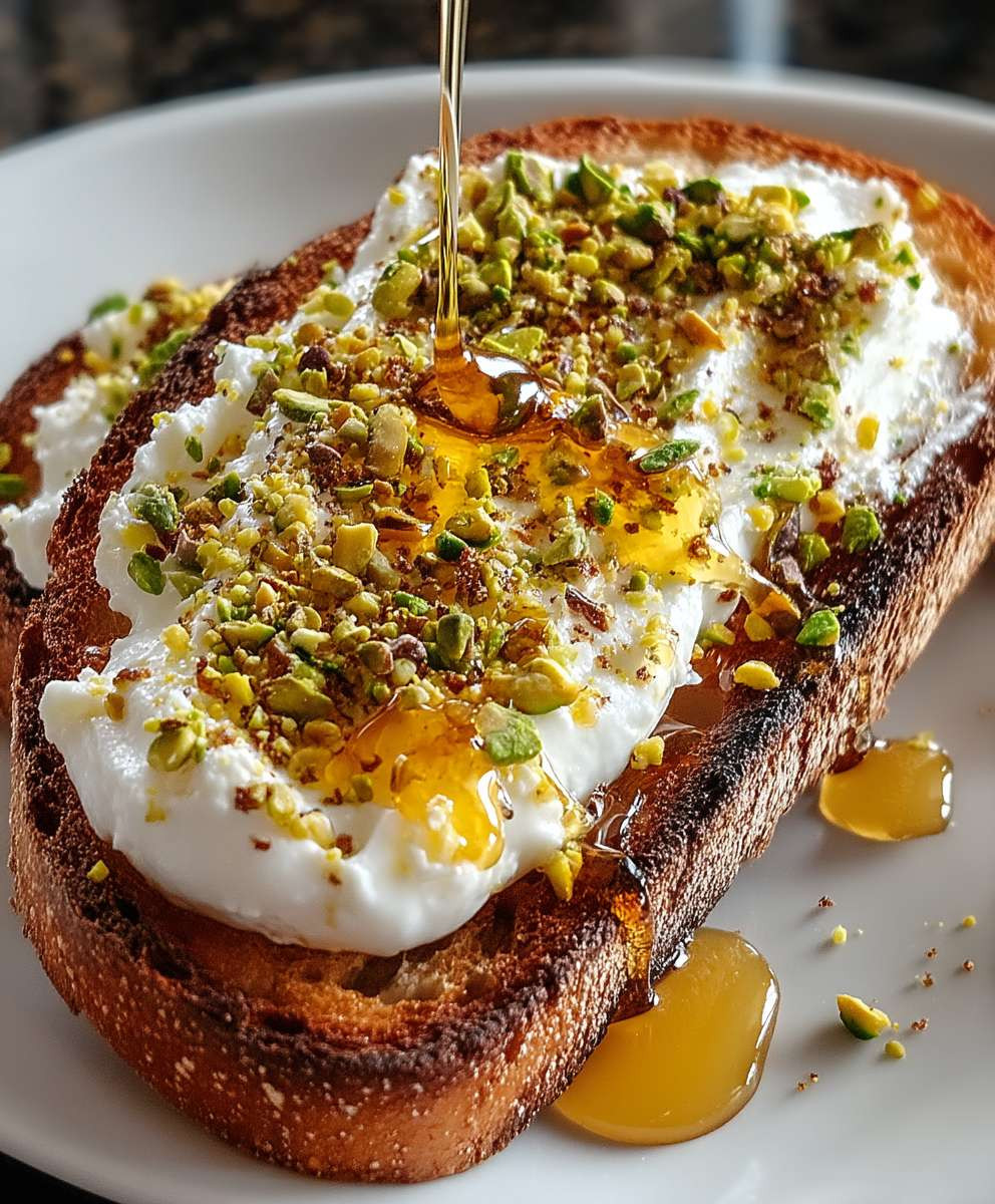Burrata Toast Pistazien Honig