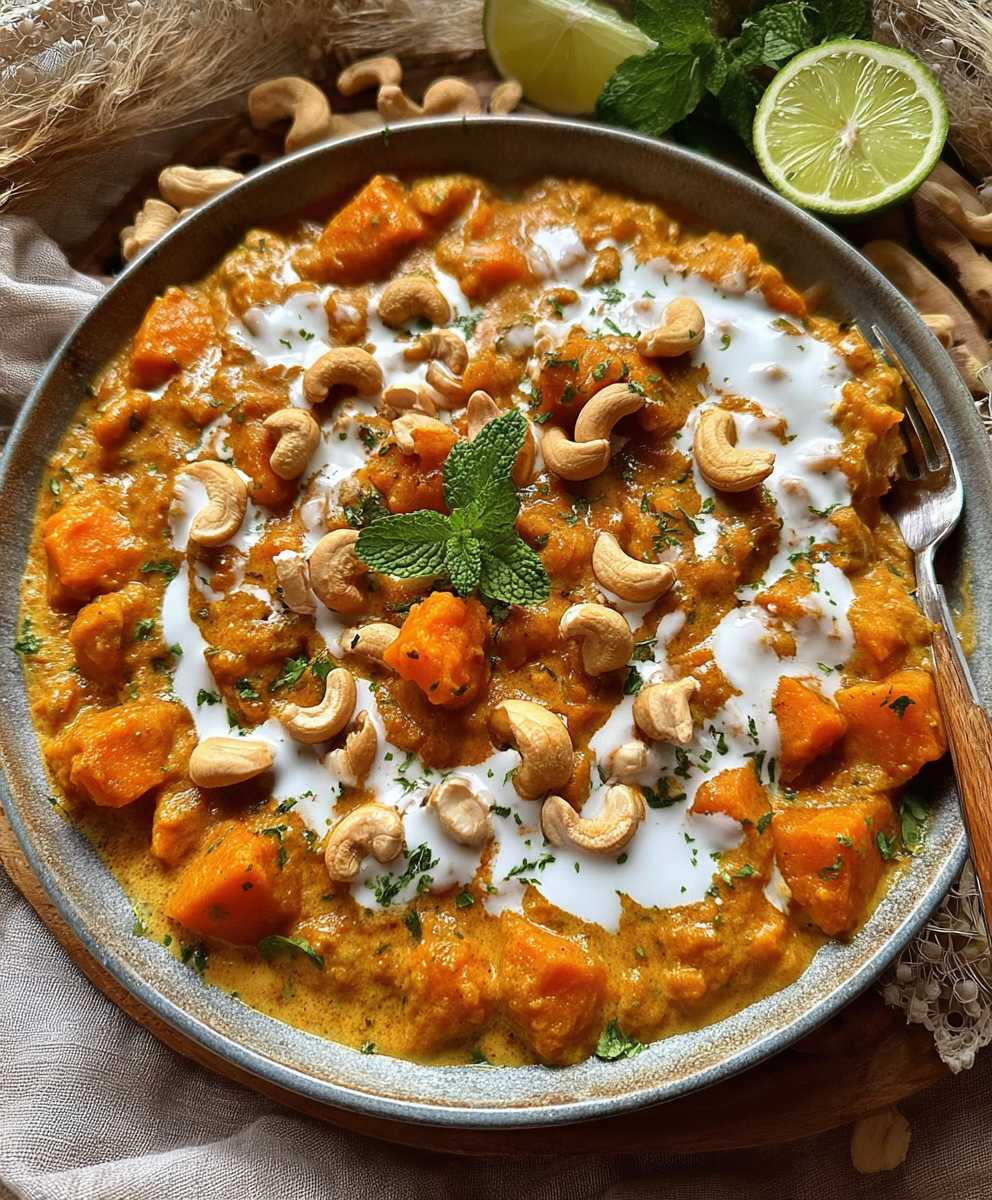 Süßkartoffel Curry mit Cashew