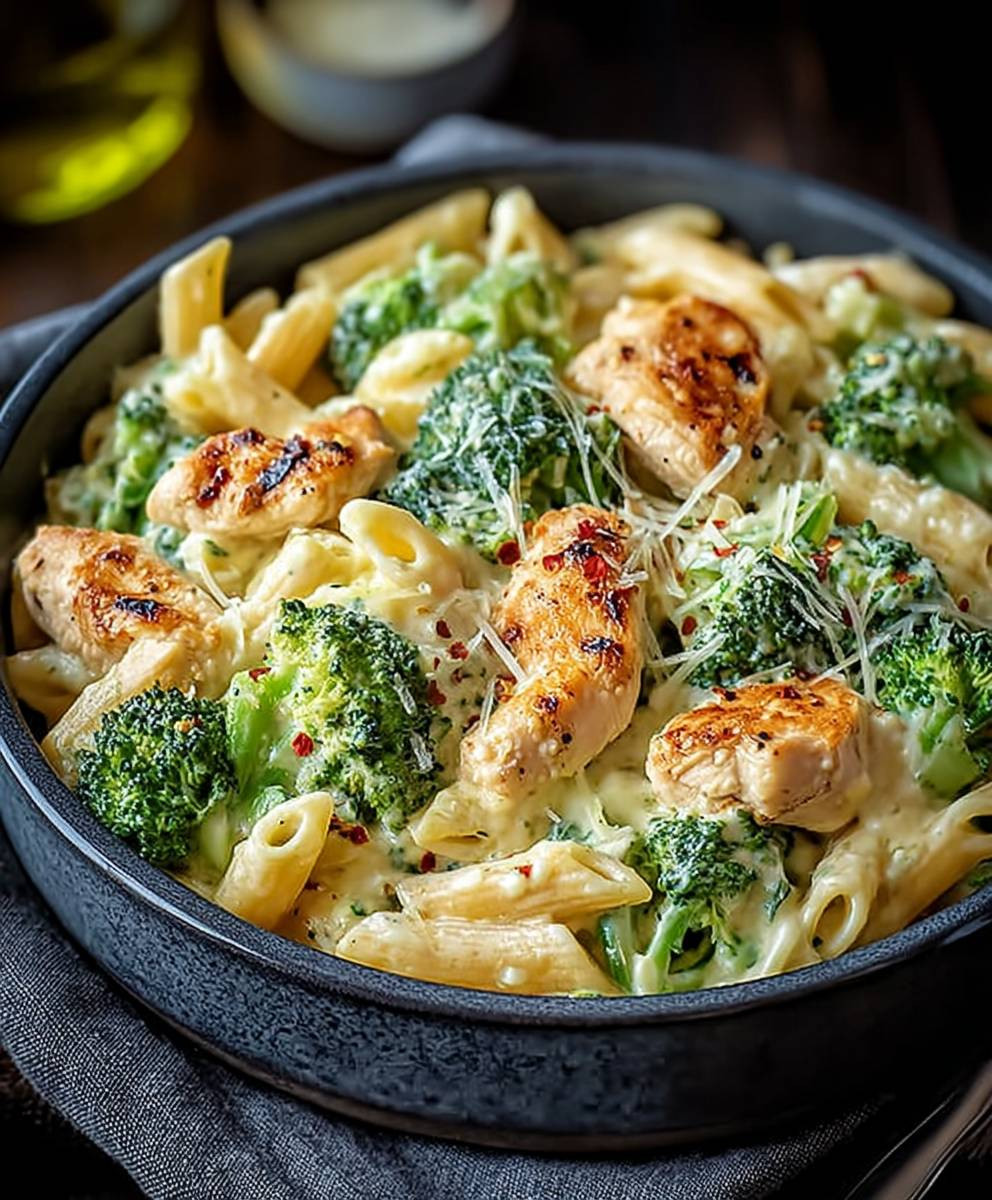 Hähnchen Brokkoli Pasta Cremig