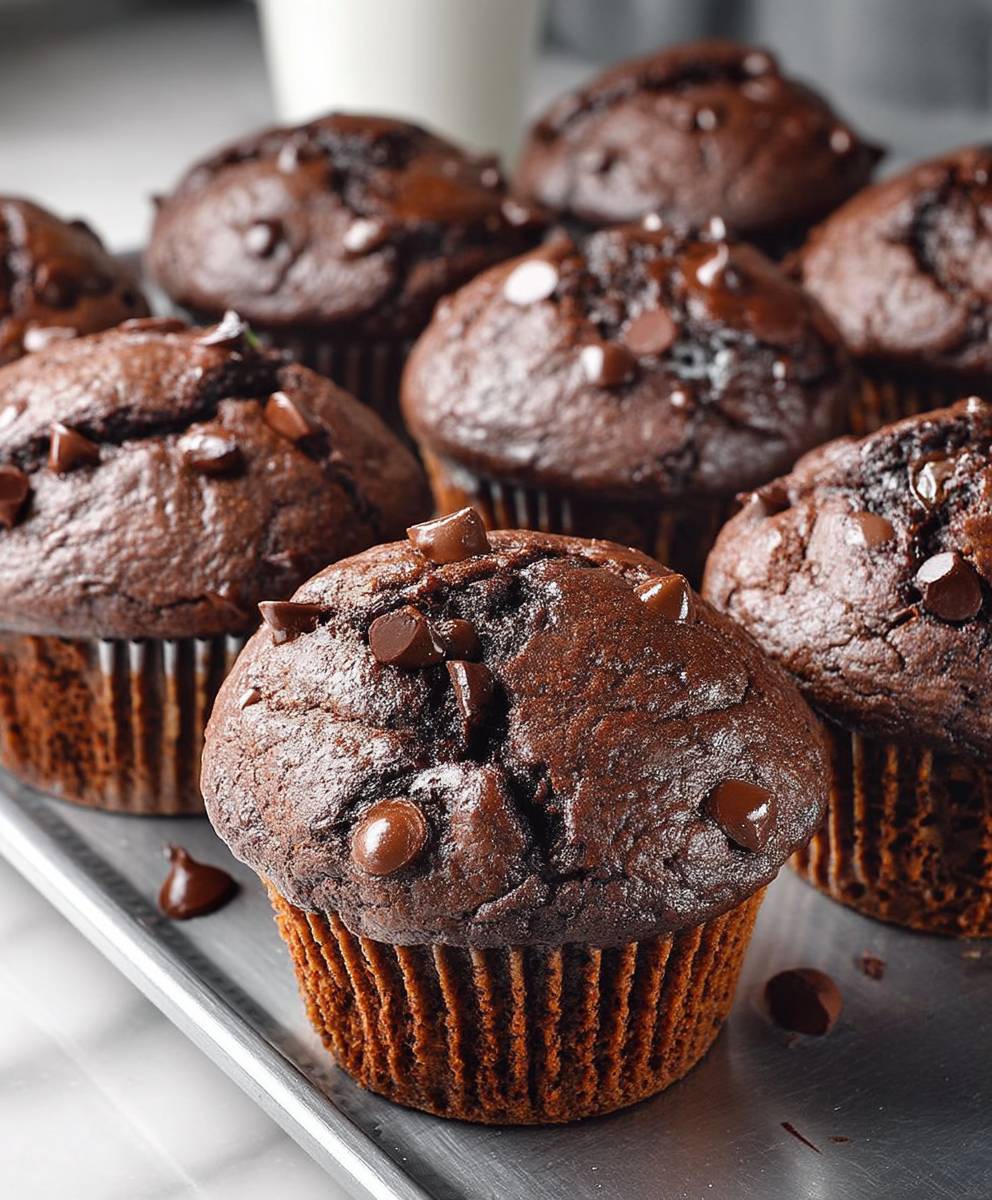 Schokoladenmuffins mit Sauerrahm