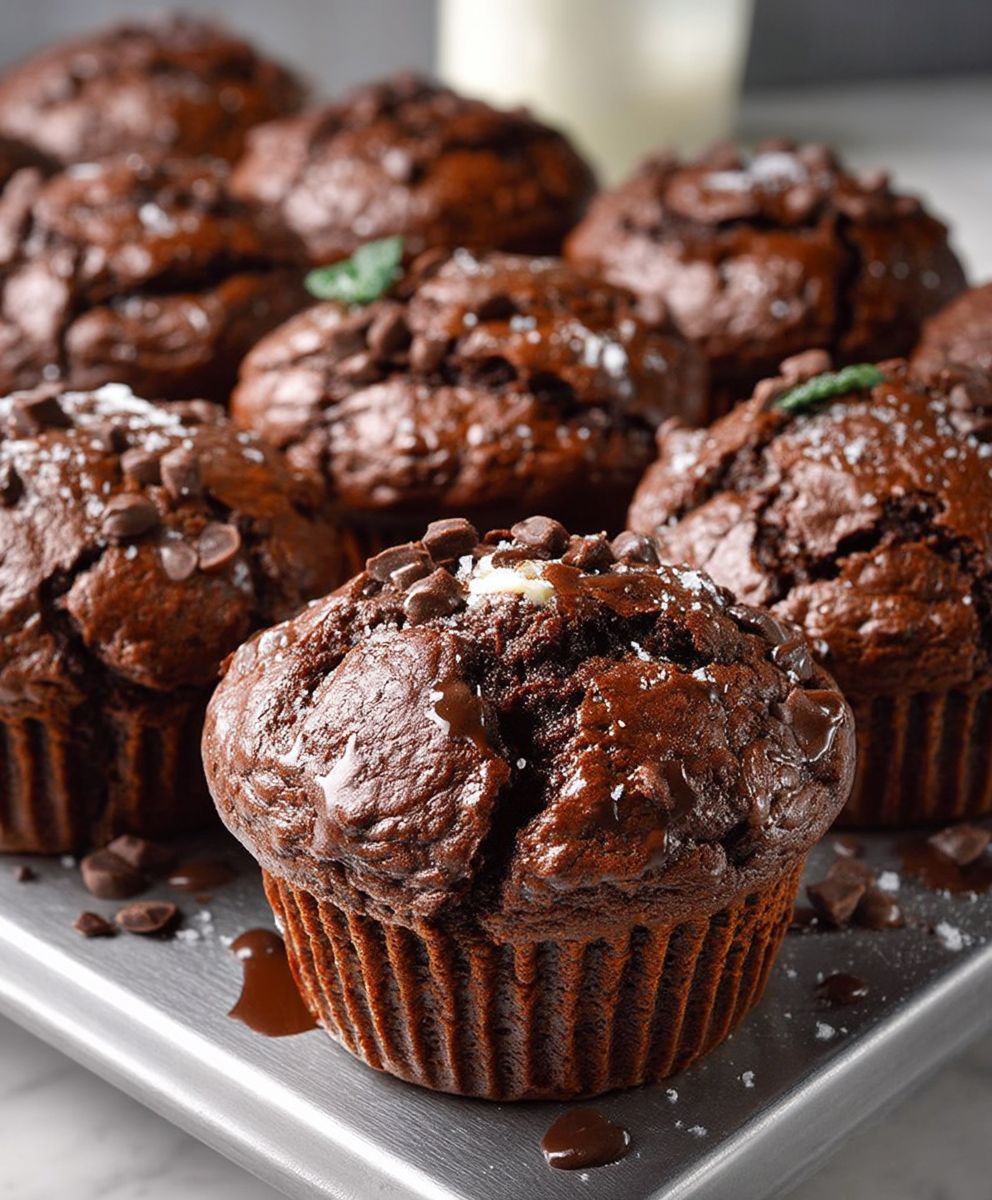 Schokoladenmuffins mit Sauerrahm