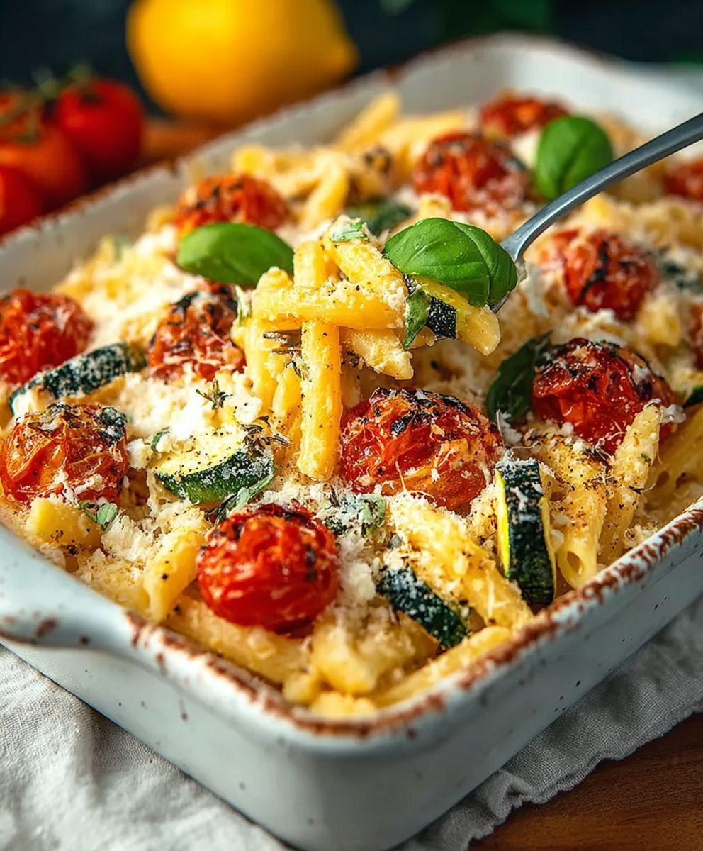 Gebackene Feta Pasta Gemüse