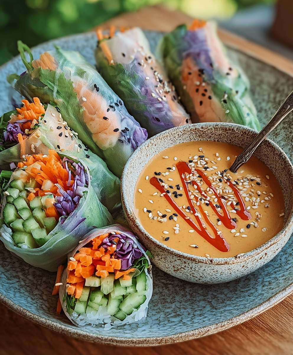 Sommerrollen mit Erdnussdip