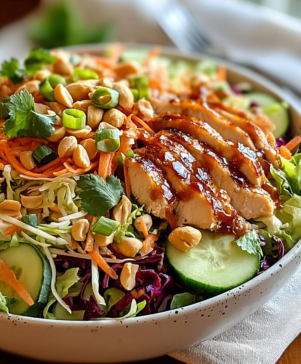 Thai Erdnuss Hähnchen Salat