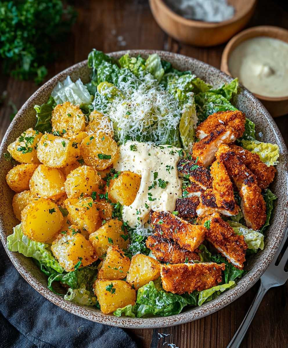 Knusprige Caesar Hähnchen Bowl