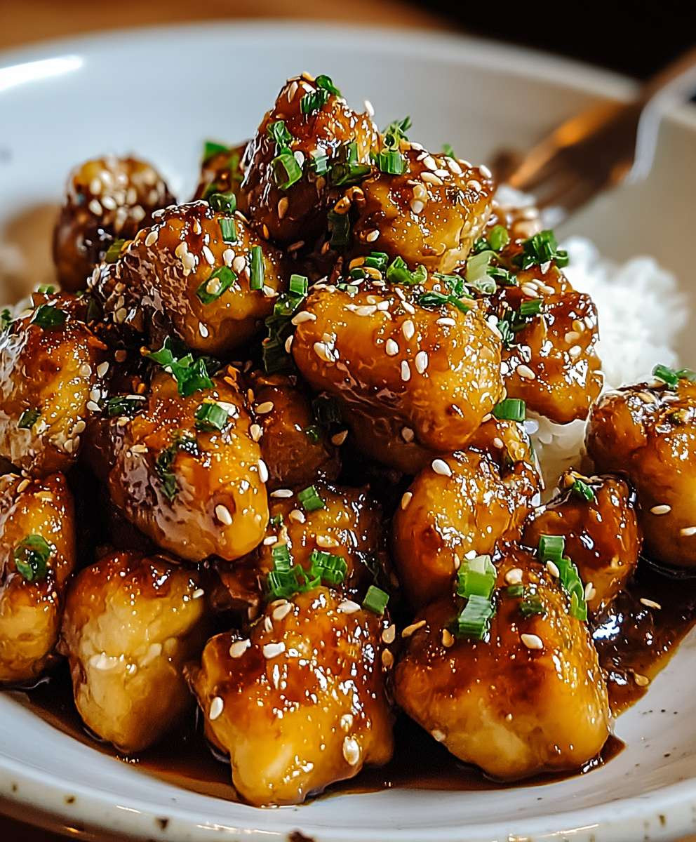 Karamellisiertes Sesam Hähnchen