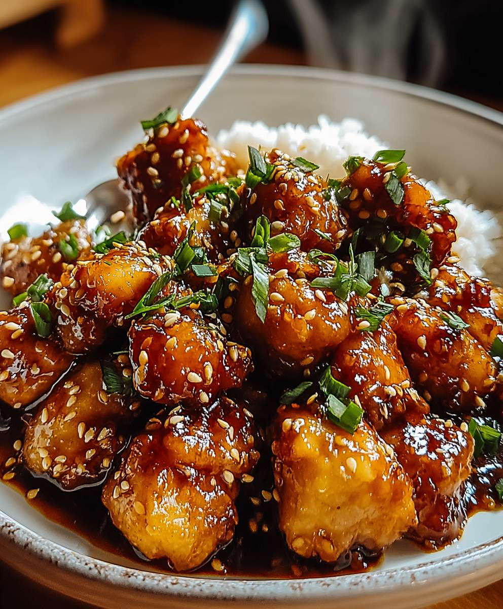 Karamellisiertes Sesam Hähnchen