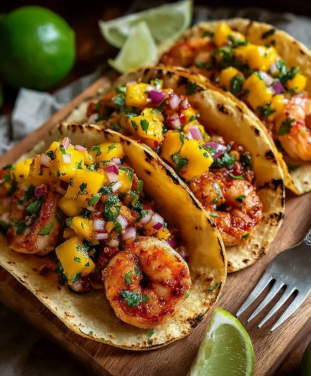 Shrimp Tacos Mango Salsa