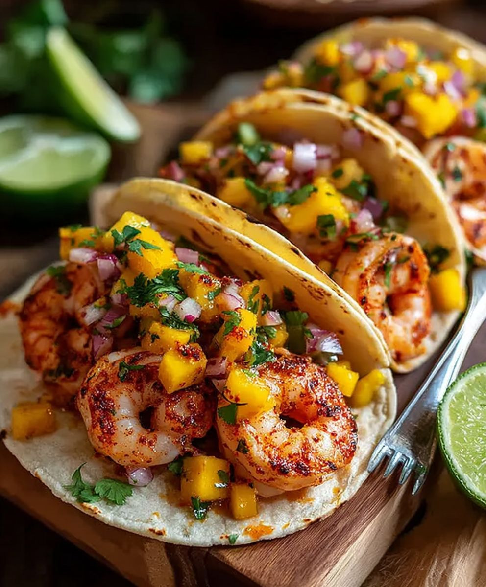 Shrimp Tacos Mango Salsa
