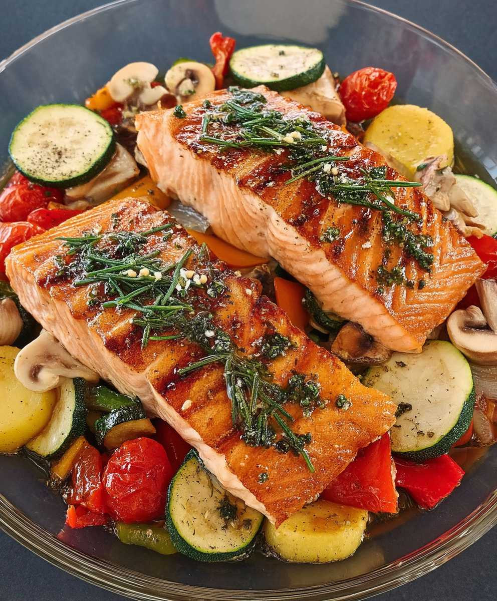 Ofengemüse mit Lachs