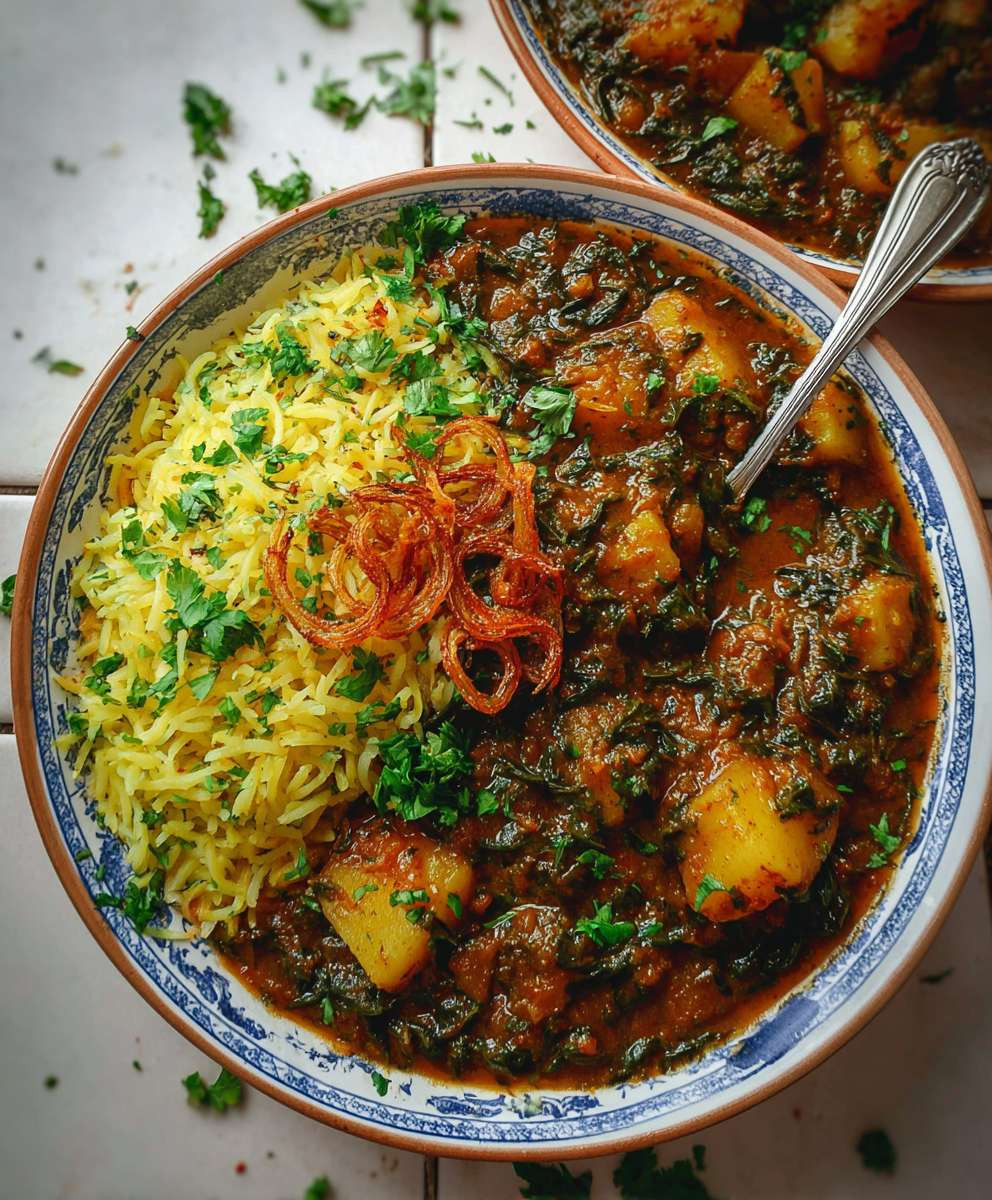 Kohlrabi Spinat Curry Pakistanisch