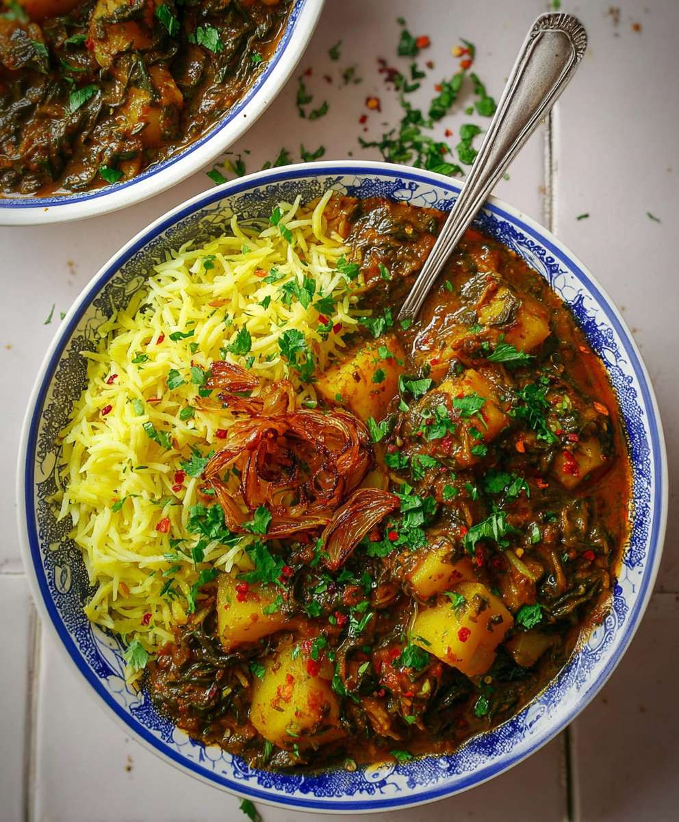 Kohlrabi Spinat Curry Pakistanisch