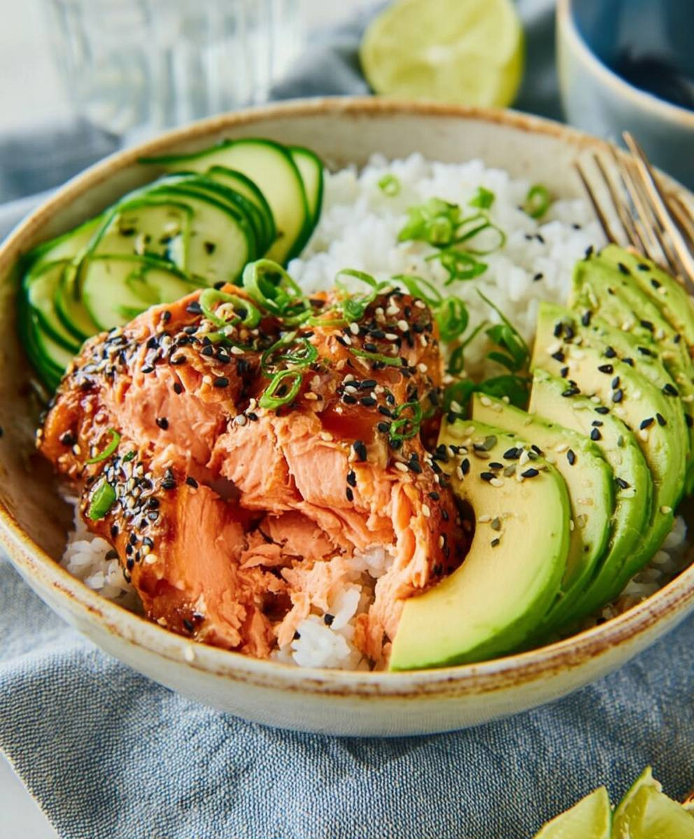 Lachs Avocado Bowl einfach schnell